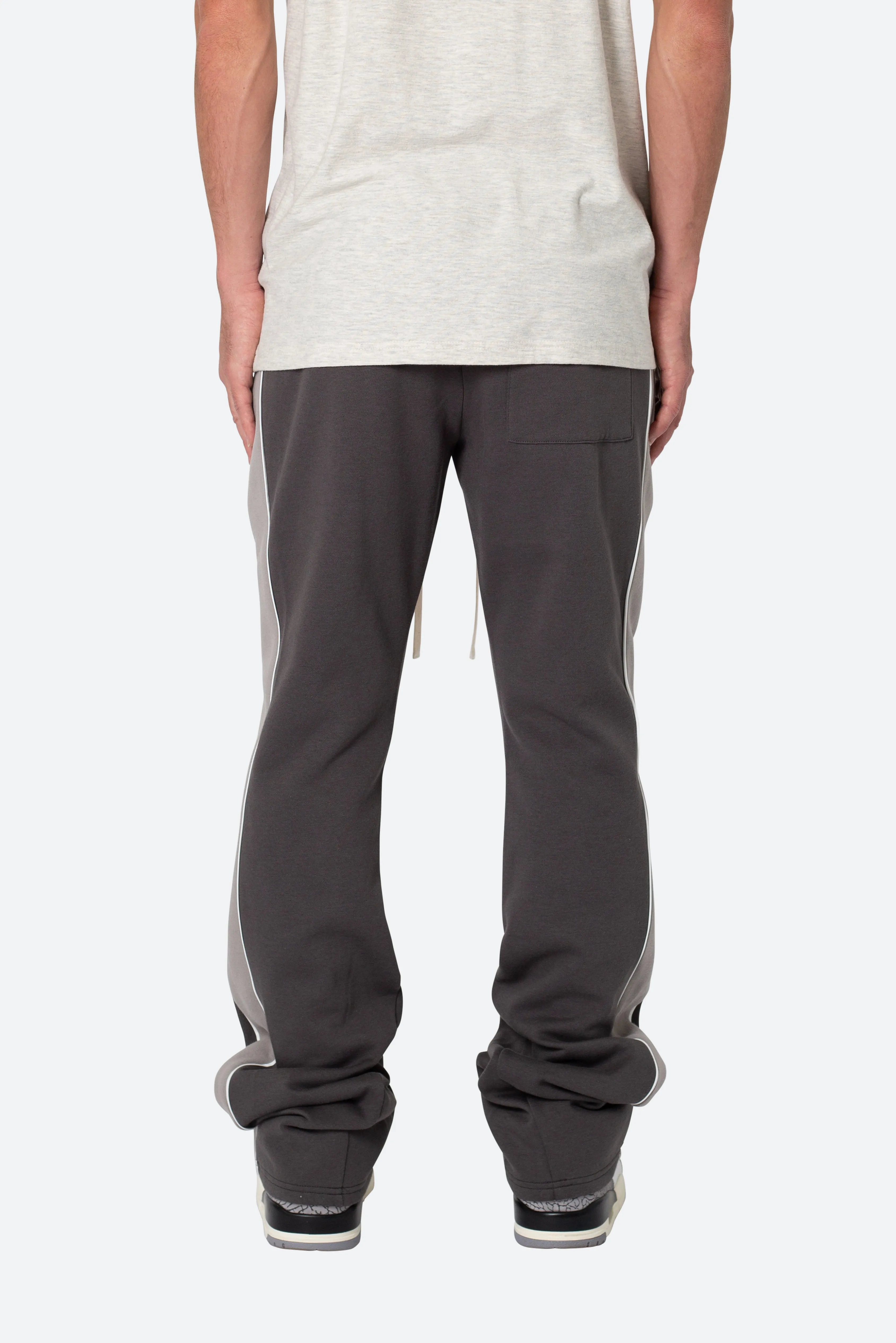 Flared Panel Track Pants - Grey