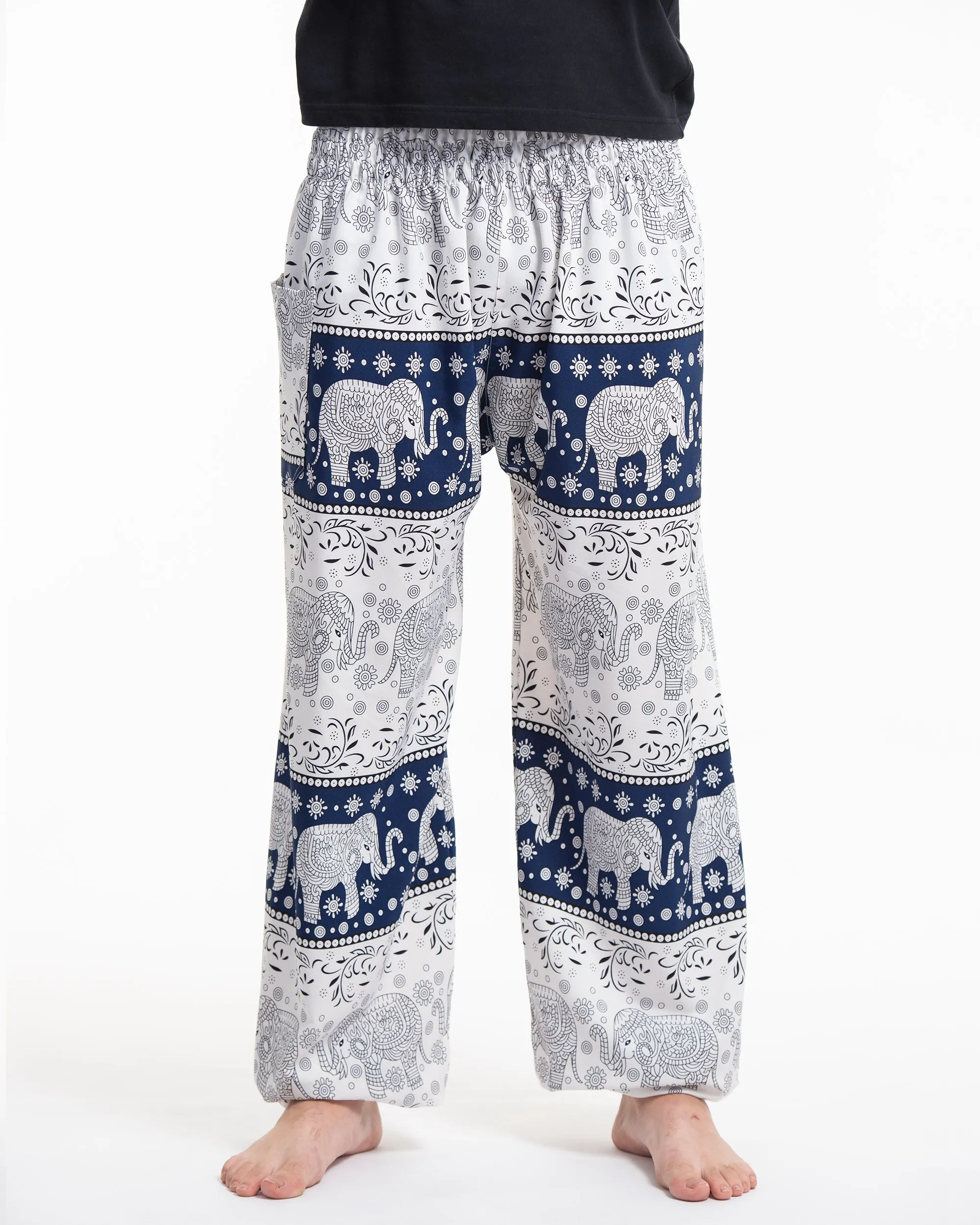 Floral Elephant Tall Harem Pants in Navy