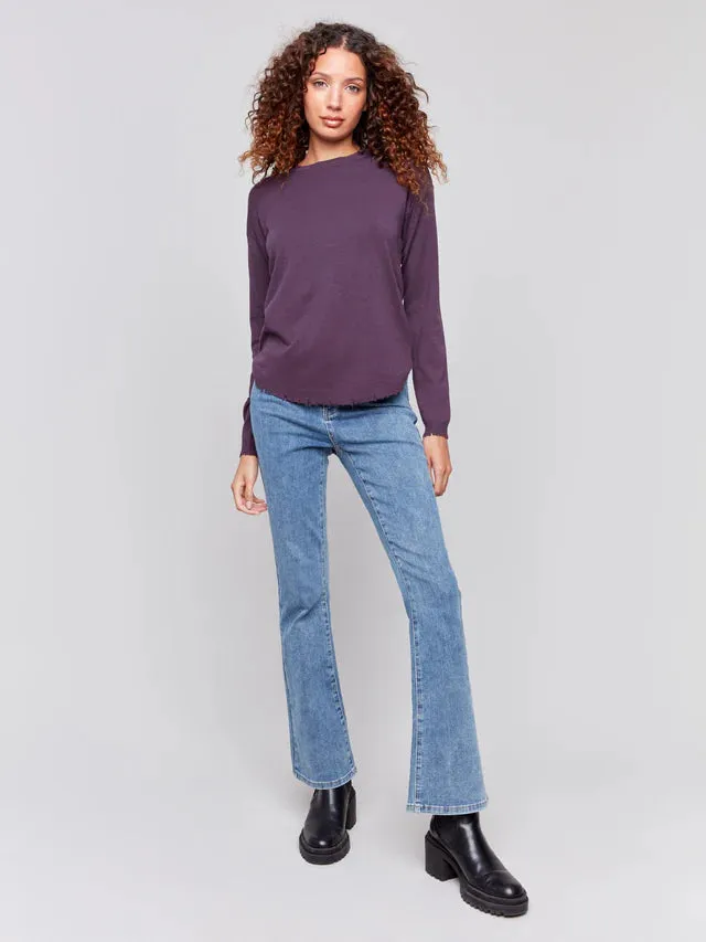 FRAYED EDGE HEM SWEATER