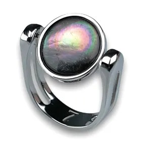 Gray Shell Crystal Fidget Ring