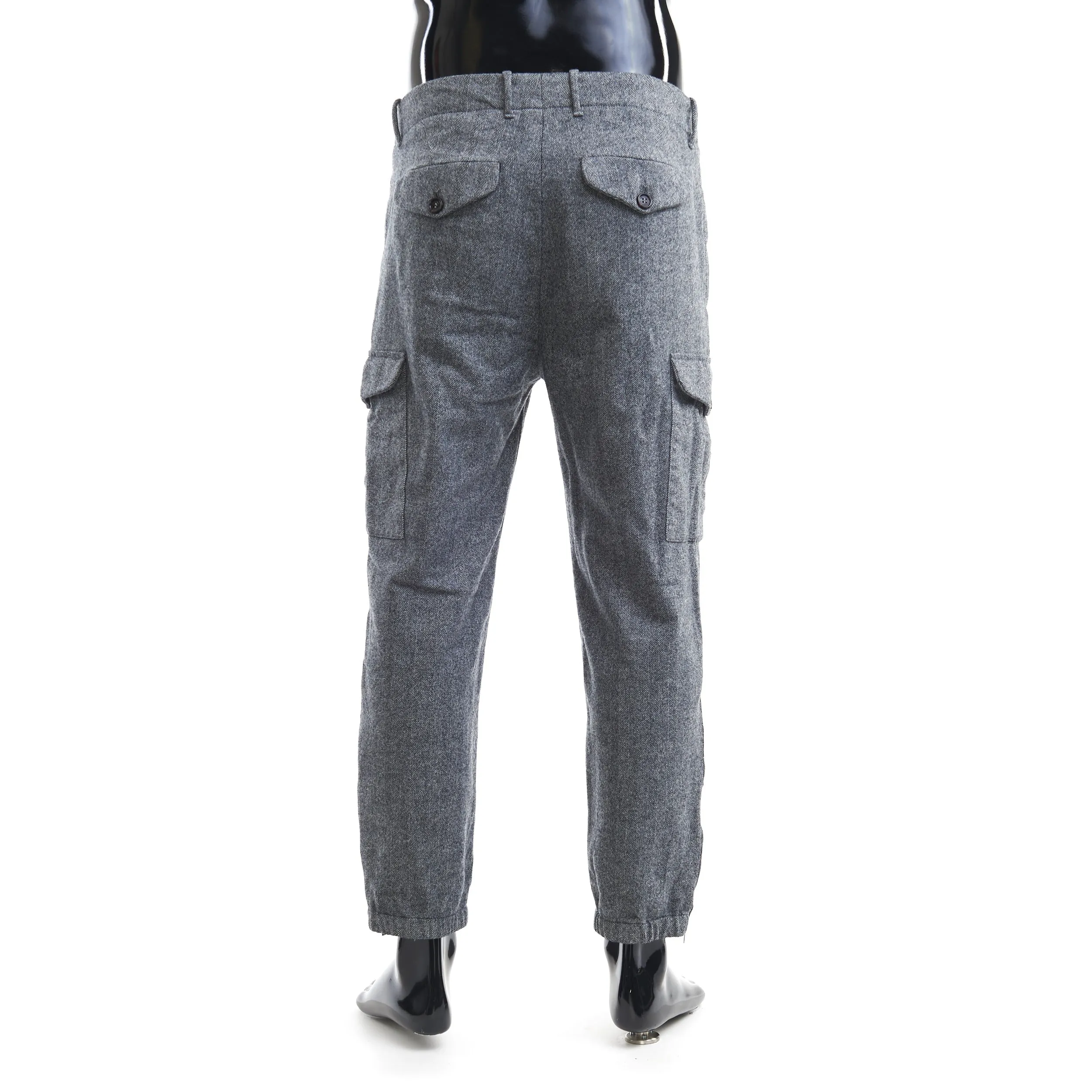 Grey Herrington Bone Pattern Virgin Wool Pants