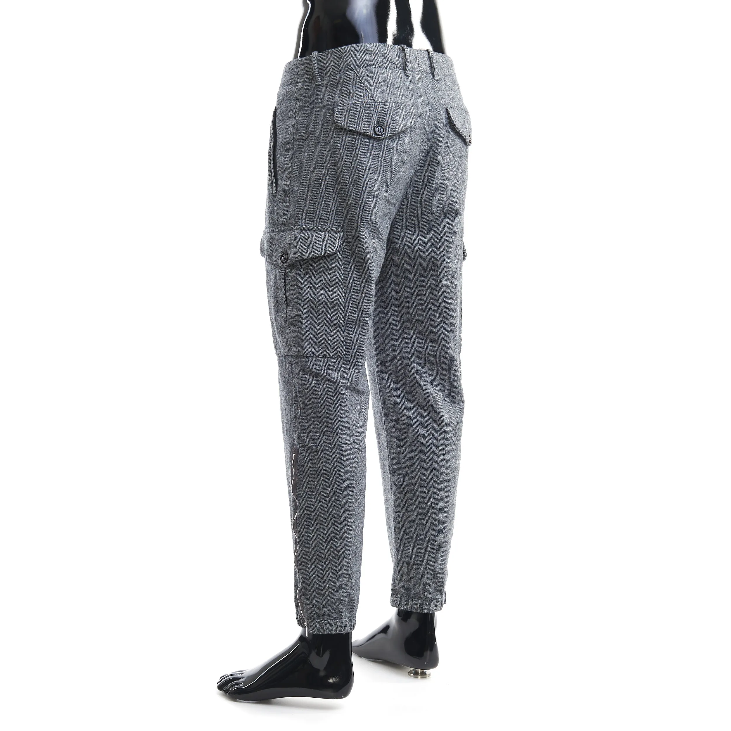 Grey Herrington Bone Pattern Virgin Wool Pants