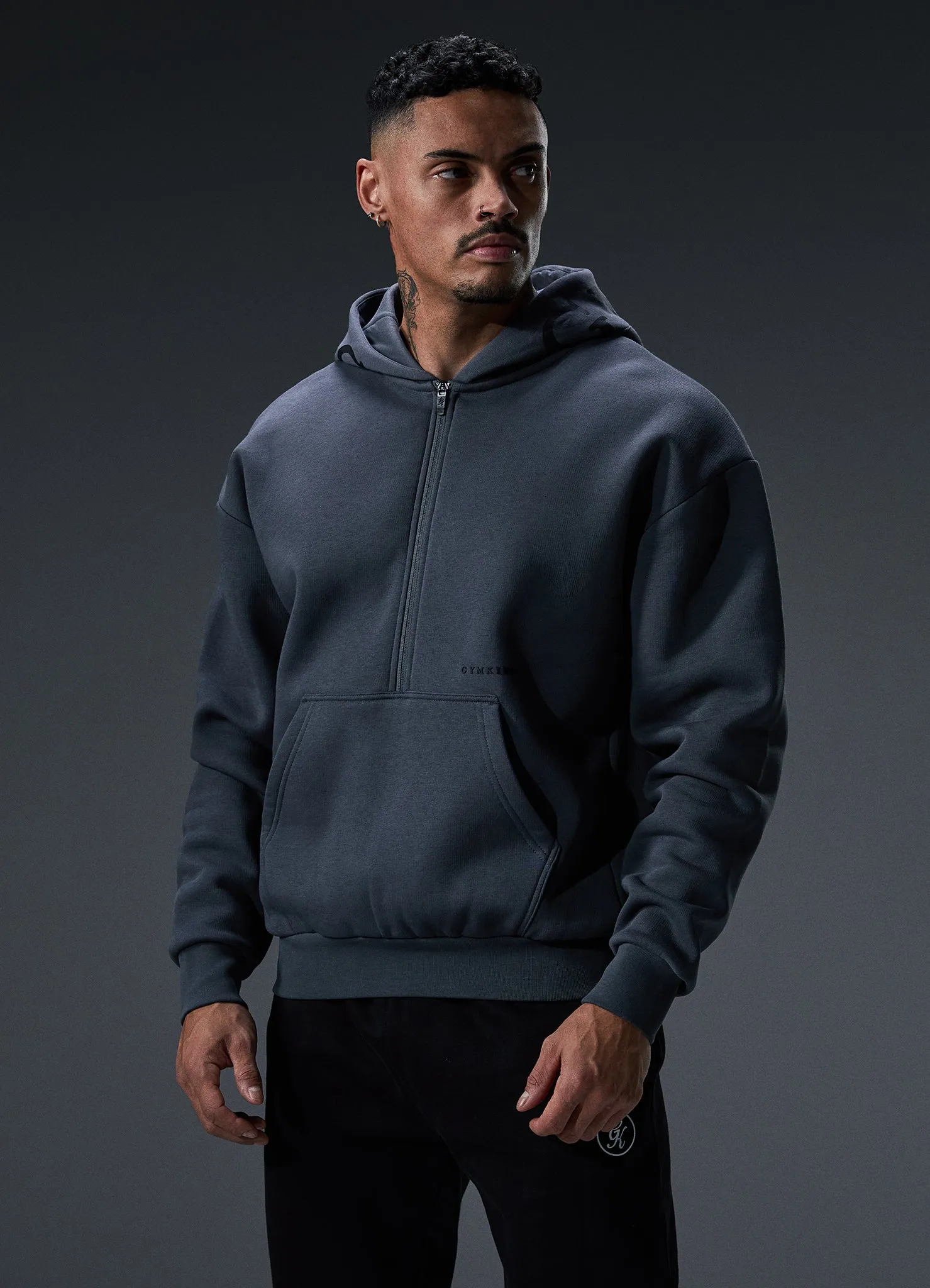 Gym King Alpha 1/2 Zip Hood - Graphite