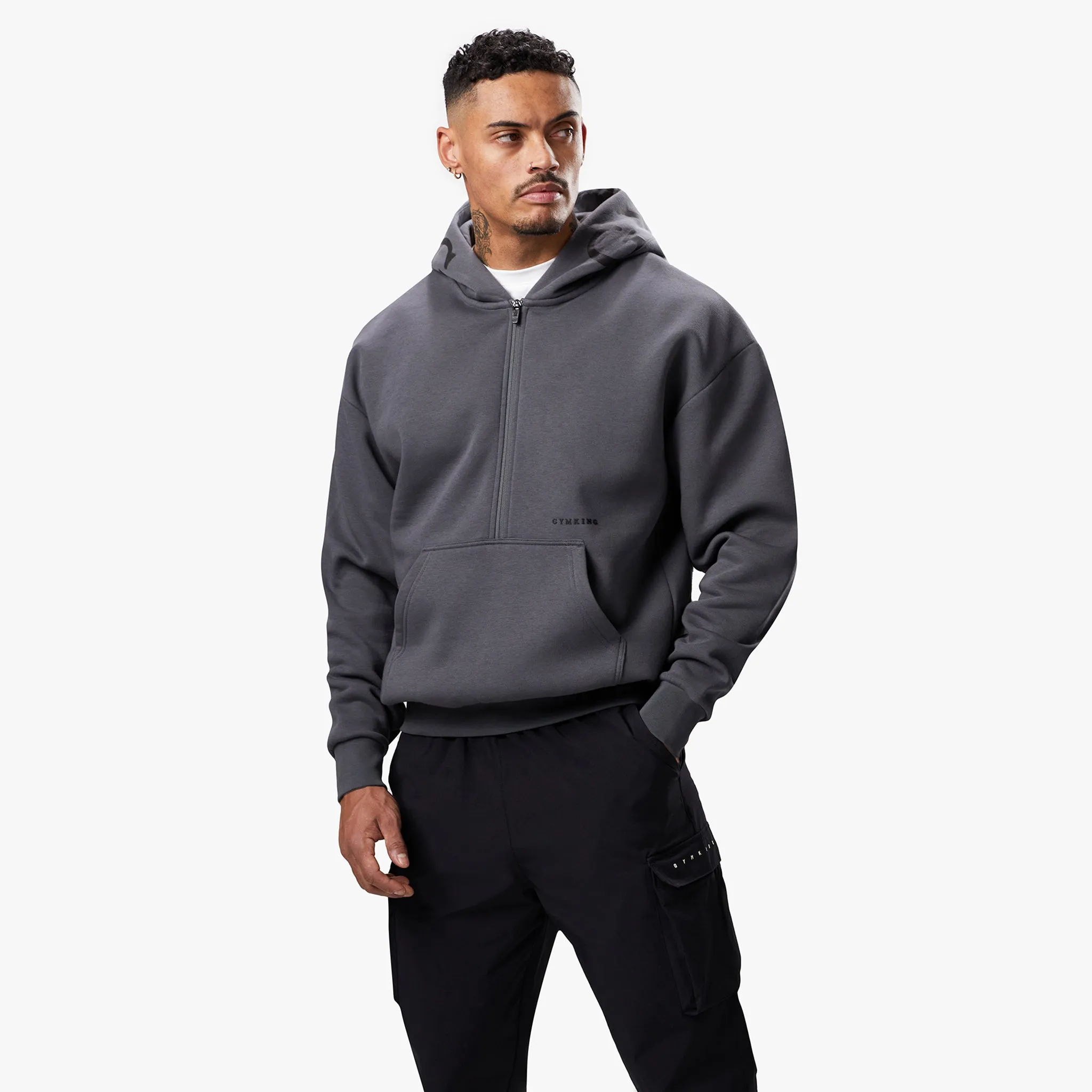 Gym King Alpha 1/2 Zip Hood - Graphite