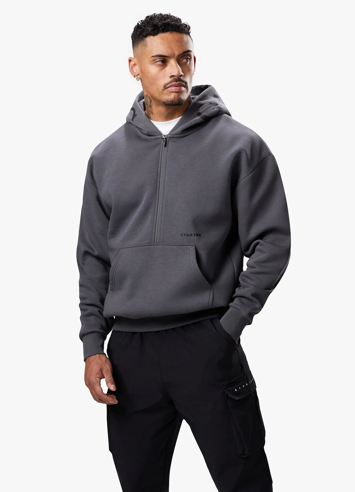 Gym King Alpha 1/2 Zip Hood - Graphite