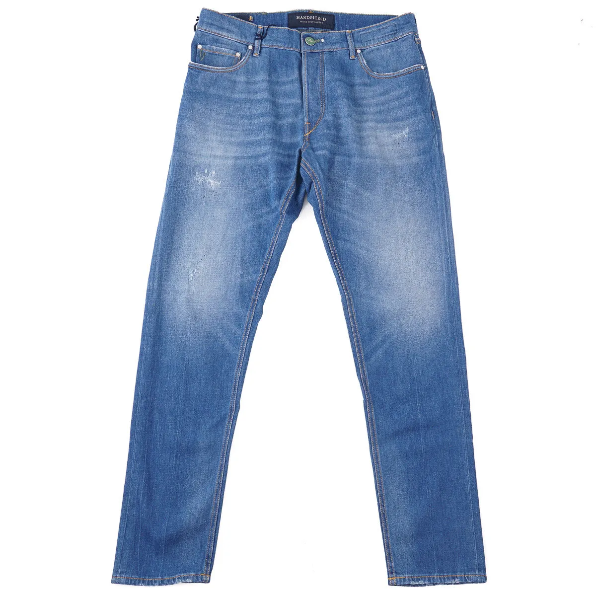 Mens Handpicked Adria Regular-Fit Distressed Denim Jeans - Stylish & Casual Wear