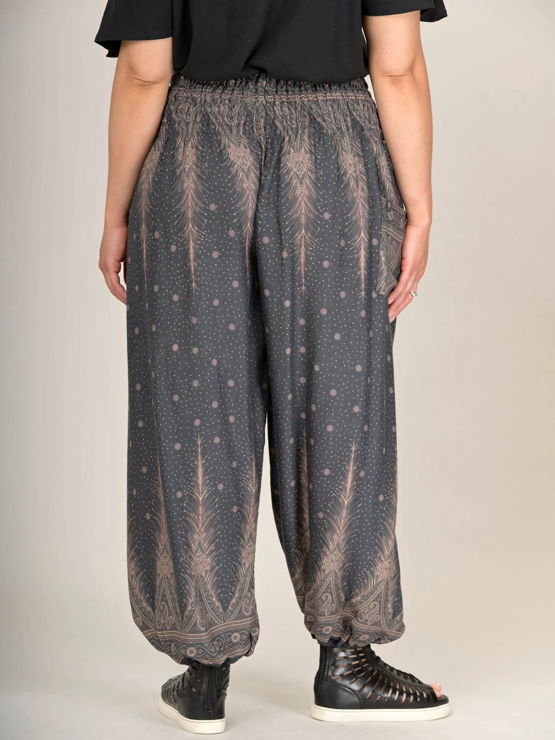 Harem Pants Original - Peacock & Stars High Crotch