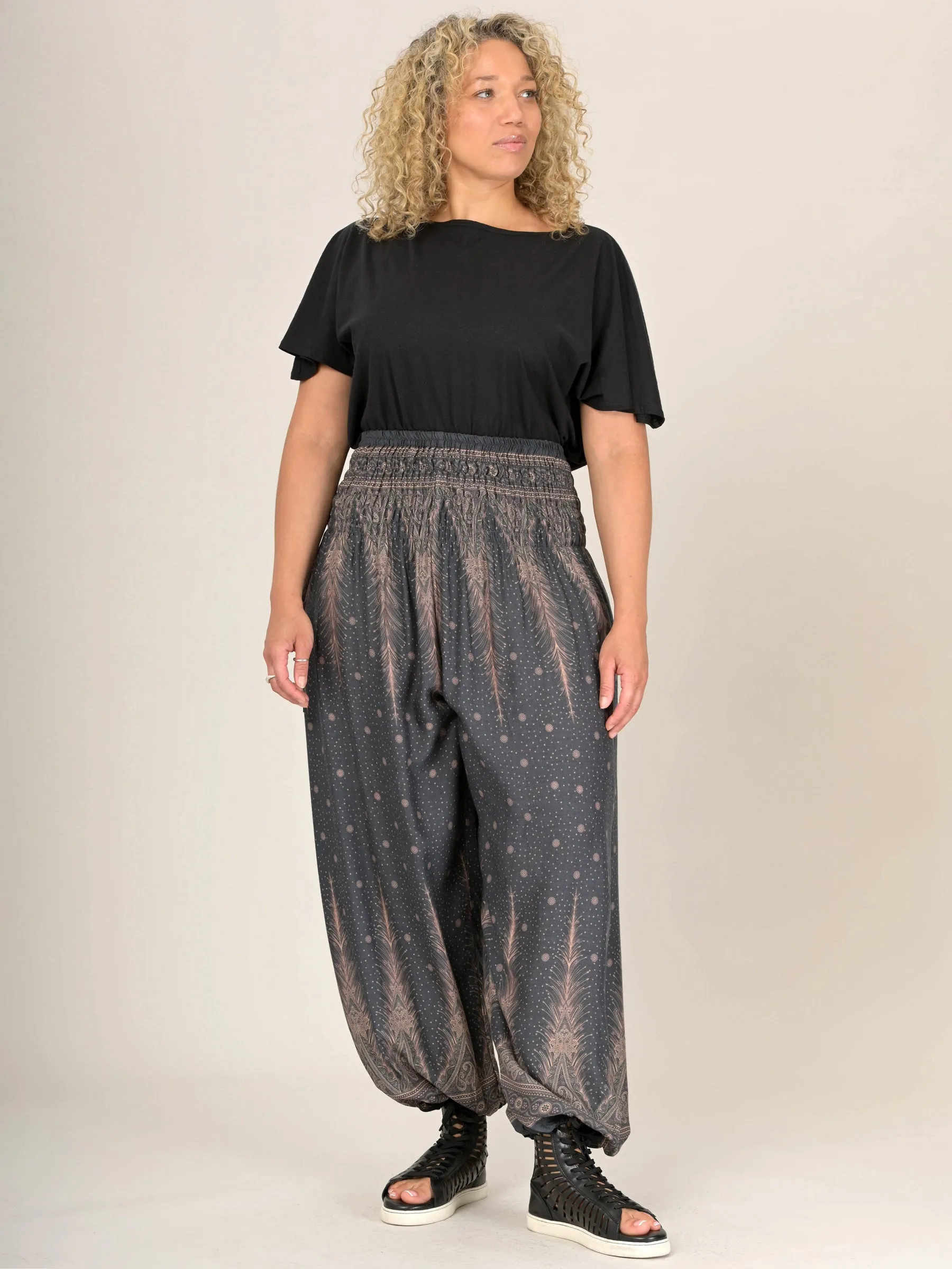 Harem Pants Original - Peacock & Stars High Crotch