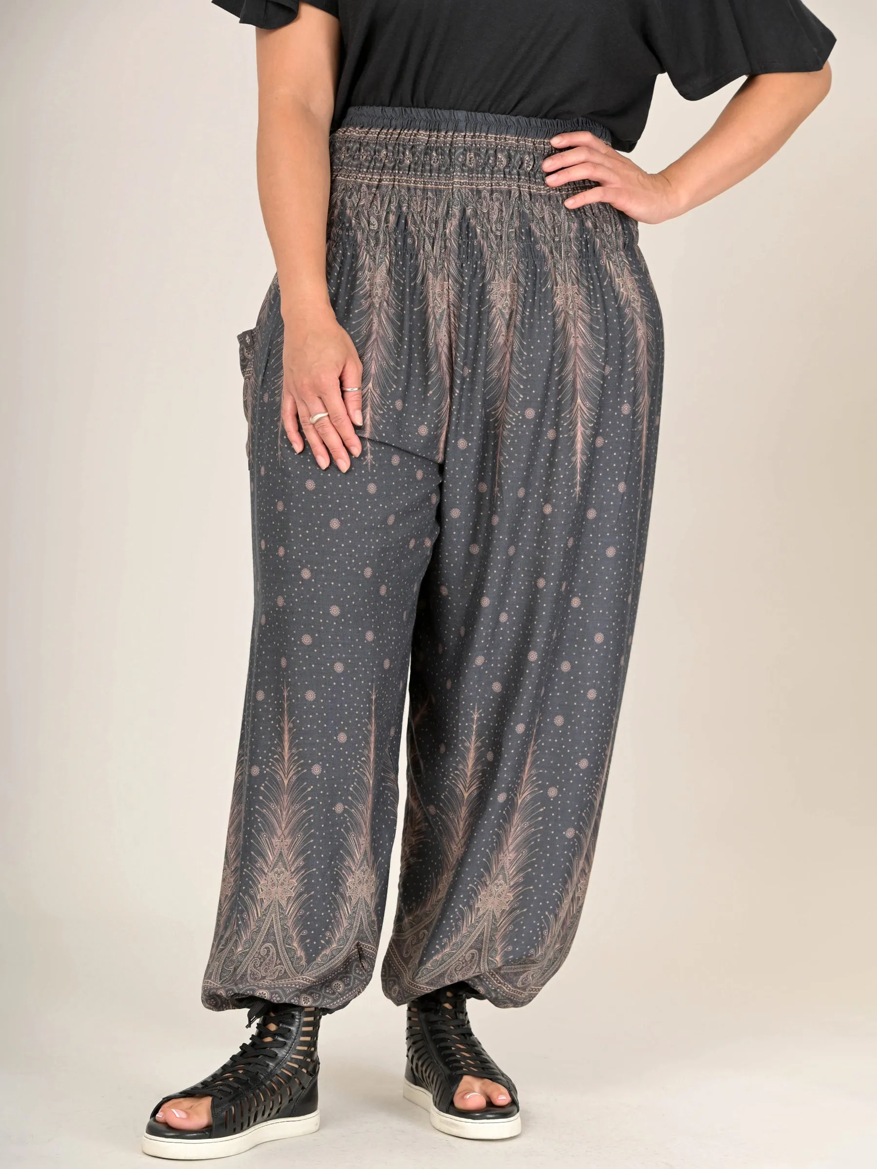 Harem Pants Original - Peacock & Stars High Crotch