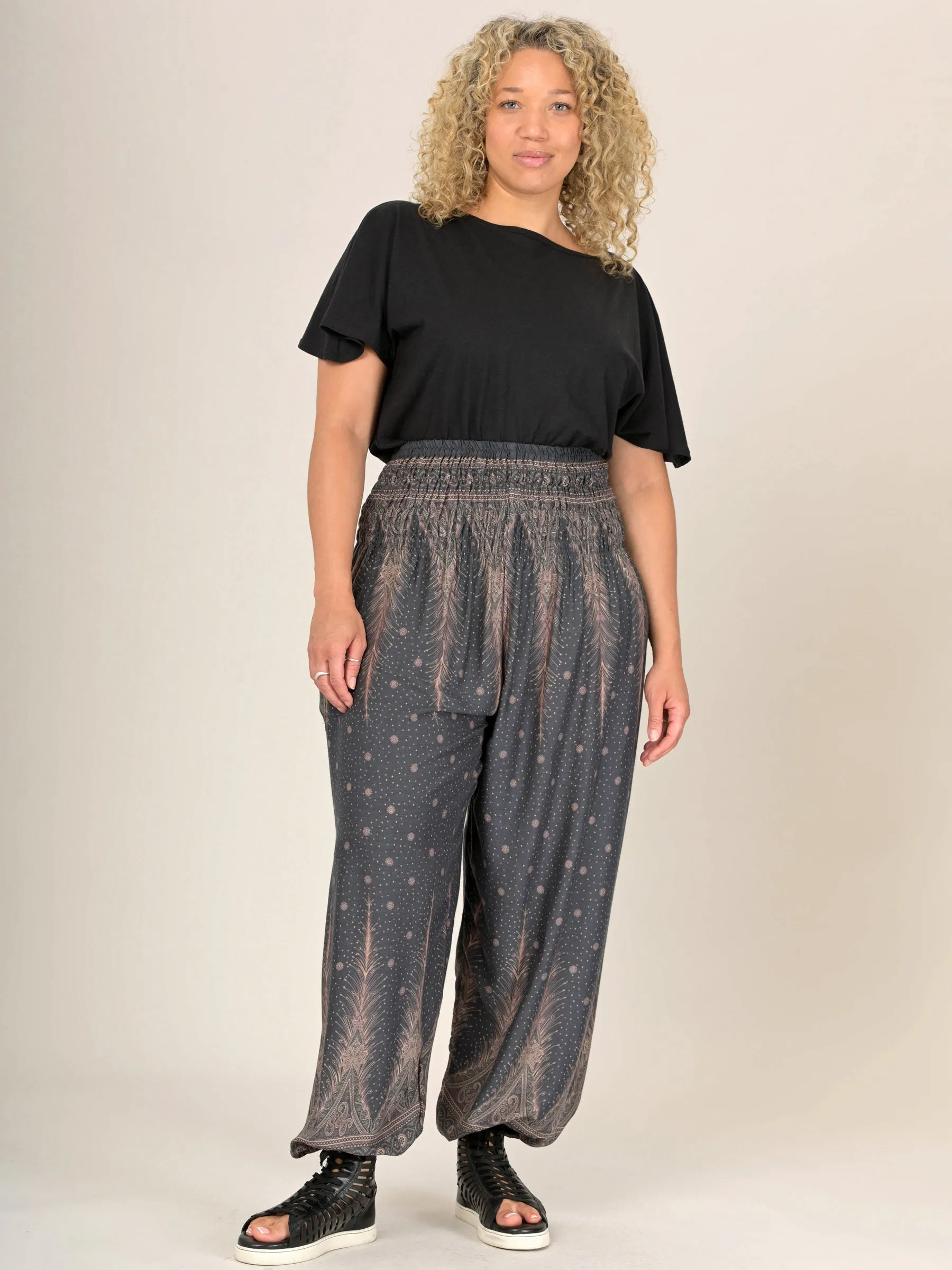 Harem Pants Original - Peacock & Stars High Crotch