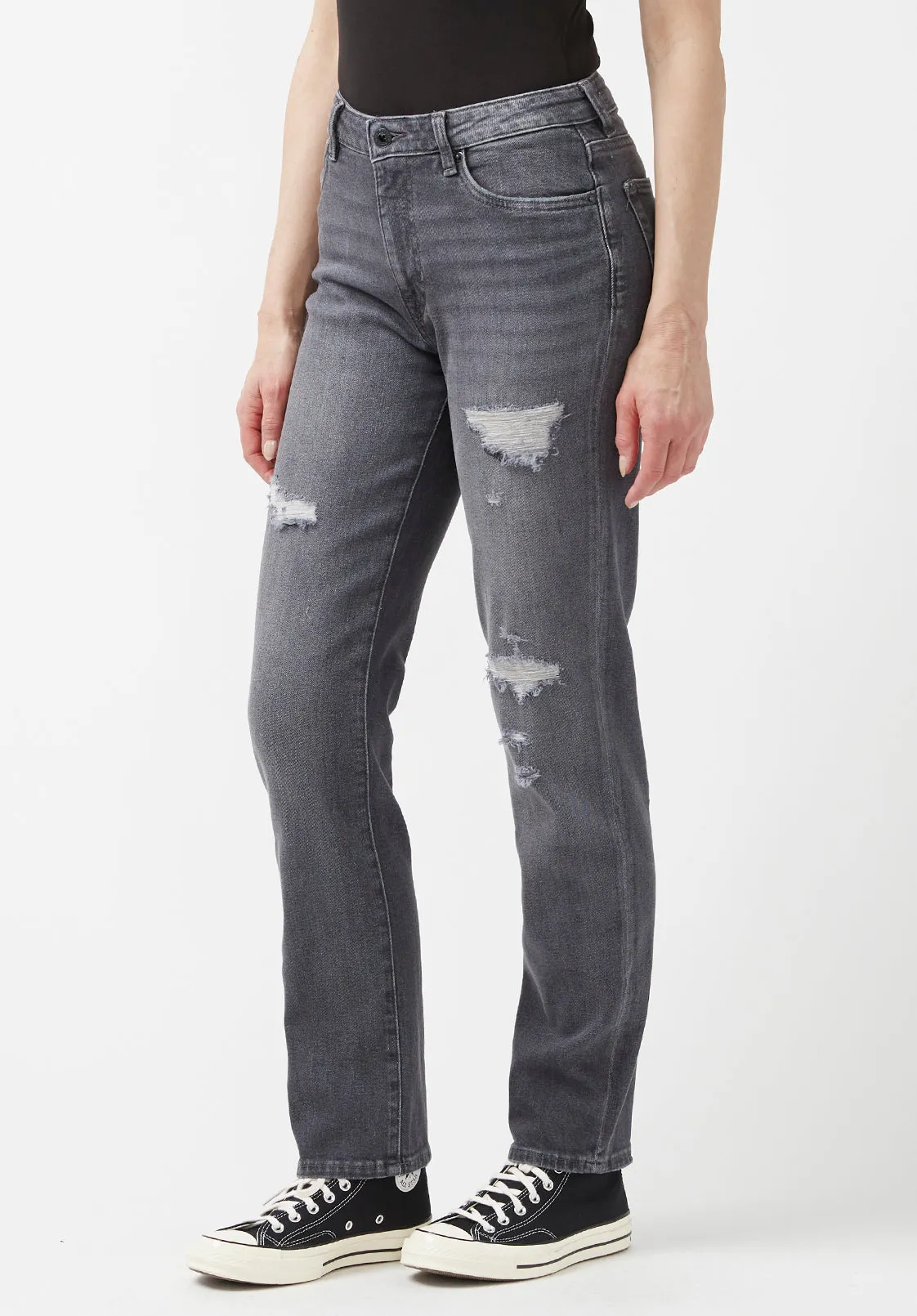 High Rise Straight Jayden Women's Jeans in Authentic Grey - BL15845