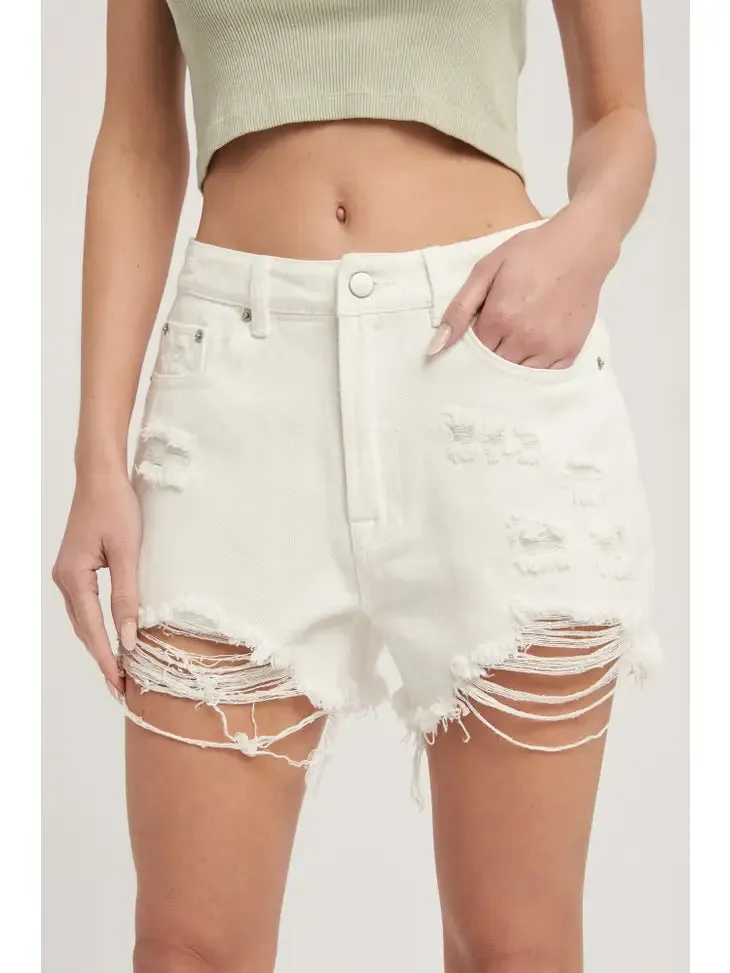 HIGH WAISTED DENIM SHORT