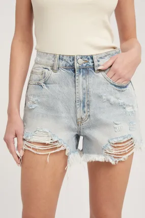 HIGH WAISTED DENIM SHORT