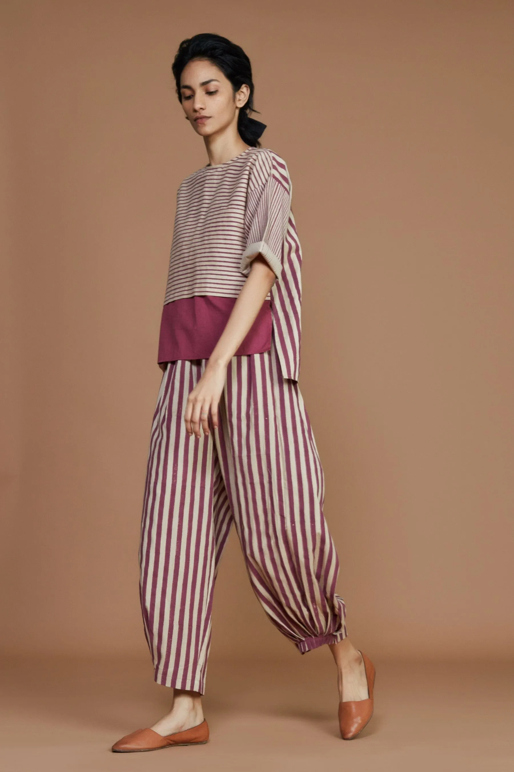 Ivory with Mauve Striped NHera Pants