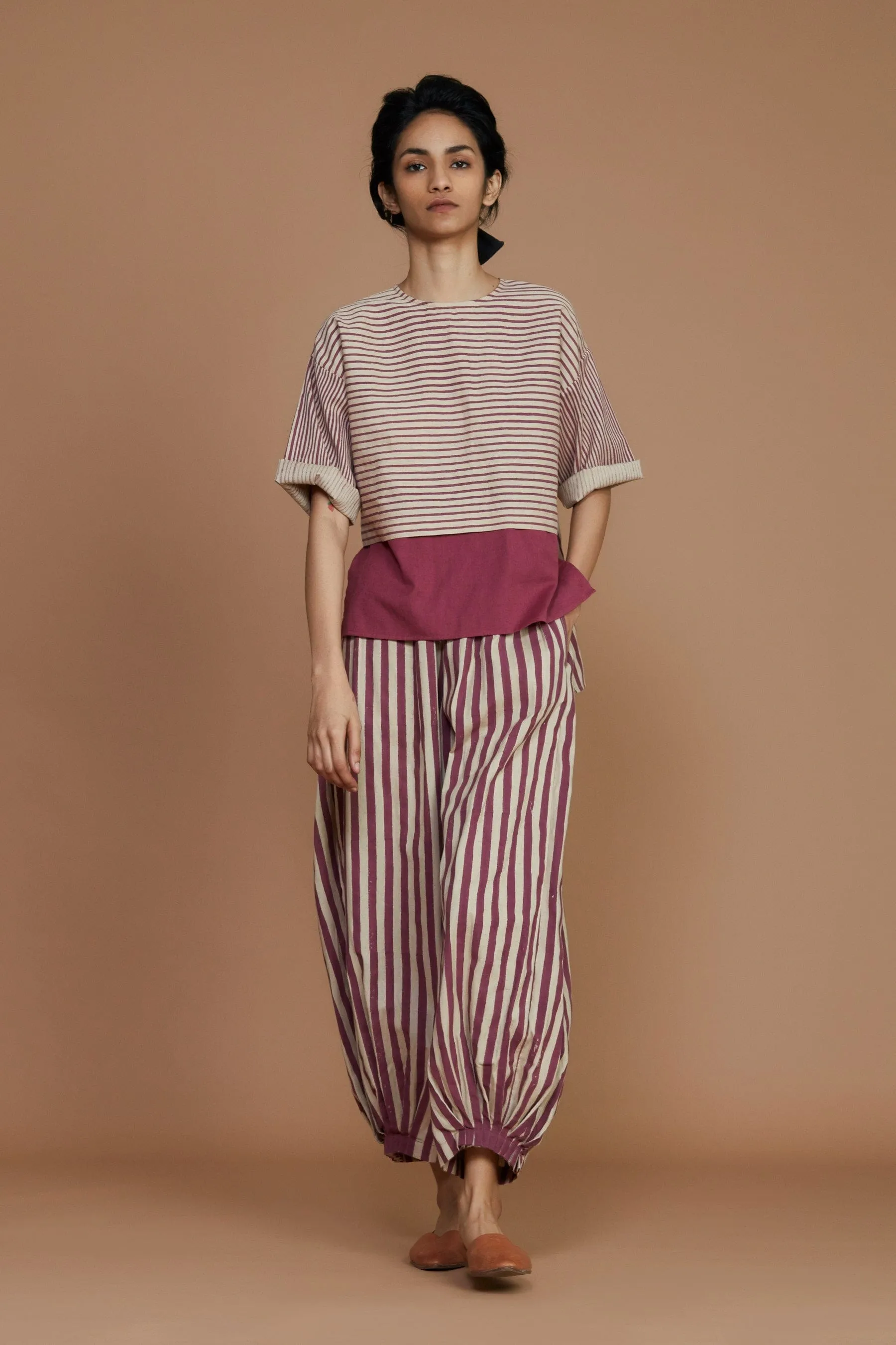 Ivory with Mauve Striped NHera Pants