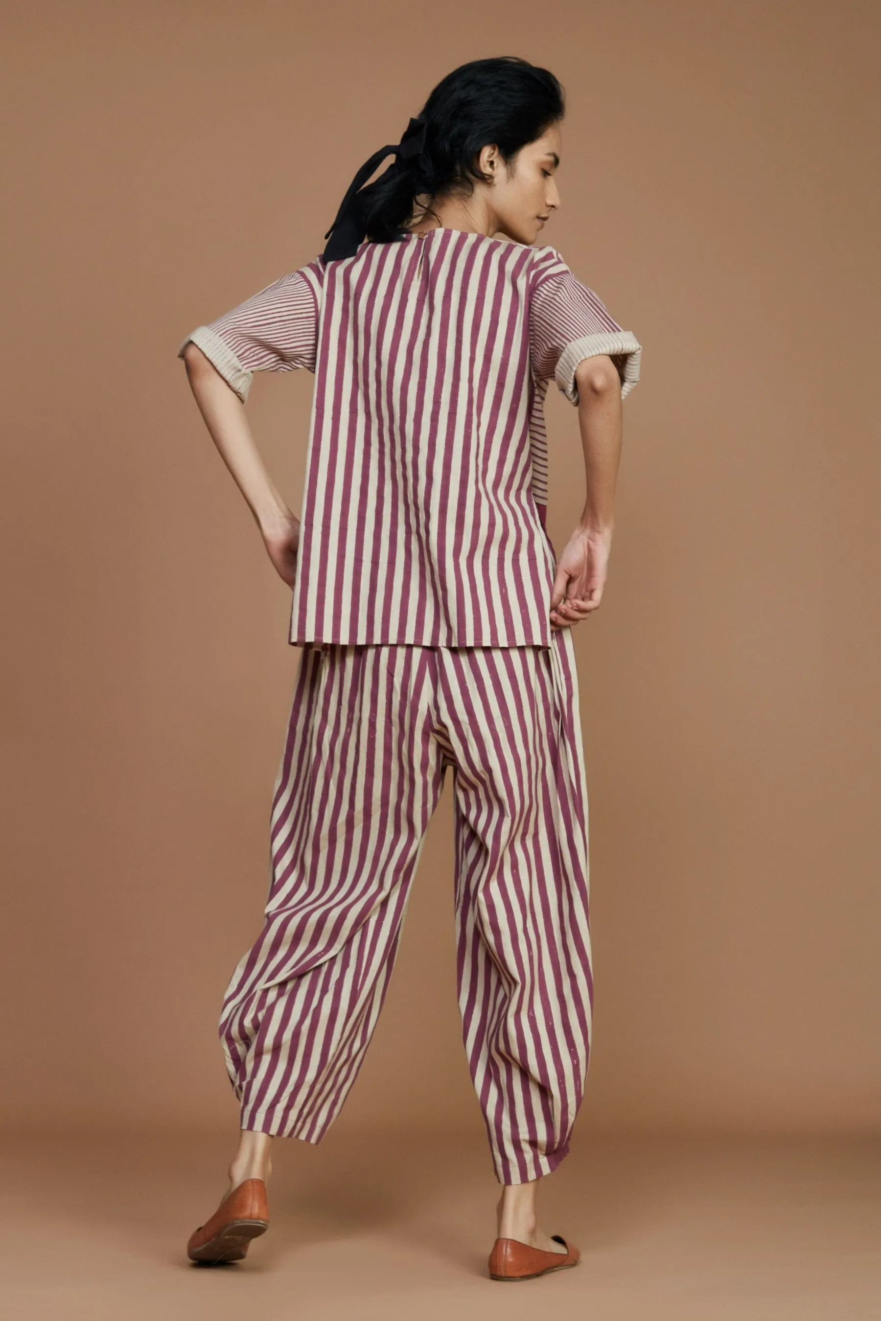 Ivory with Mauve Striped NHera Pants