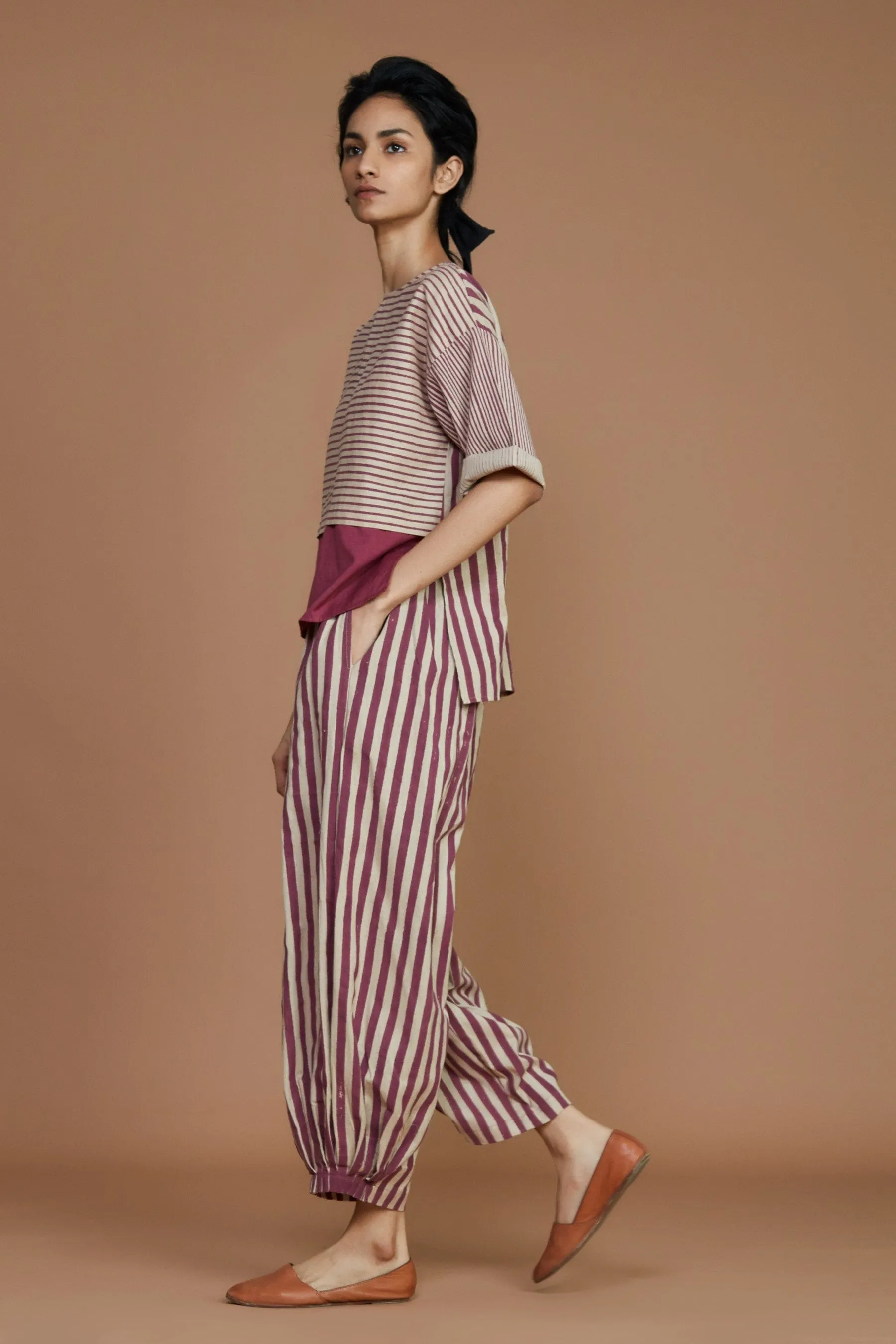 Ivory with Mauve Striped NHera Pants