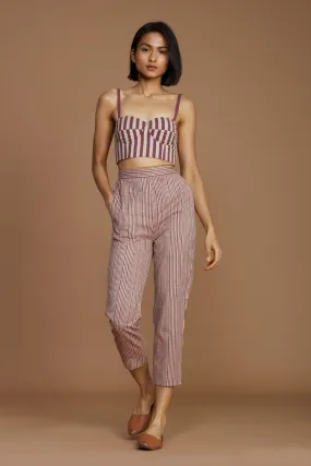 Ivory with Mauve Striped SE Pants