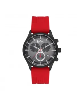 Sure! Heres an optimized title for the e-commerce product:

Stylish Lee Cooper Mens Red Chronograph Watch with Durable Silicone Strap - Model LC07206.668