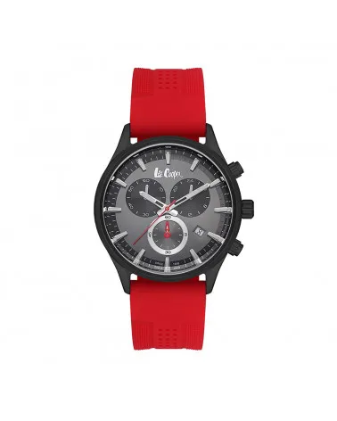 Sure! Heres an optimized title for the e-commerce product:

Stylish Lee Cooper Mens Red Chronograph Watch with Durable Silicone Strap - Model LC07206.668