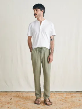 Linen Drawstring Pants - Canyon Olive