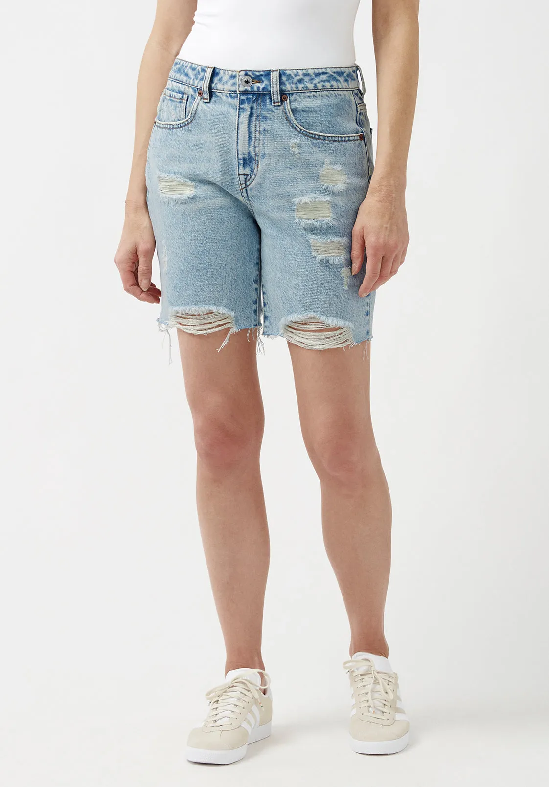 Maggie Bleached Mom Shorts - BL15905