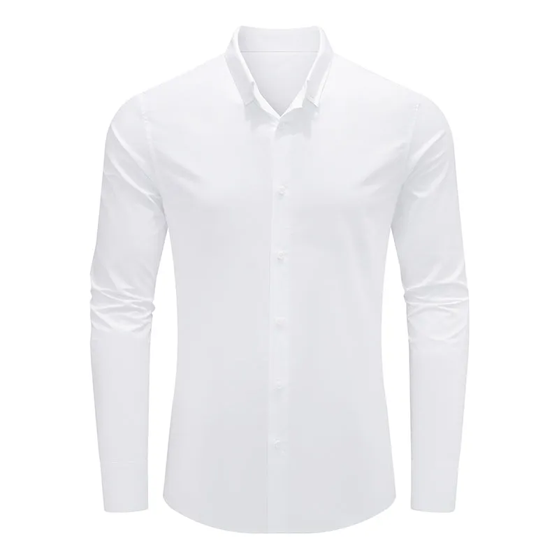 Mens Button Down Shirt High Grade Linen Cotton Shirts Plain Tops |  MC255374