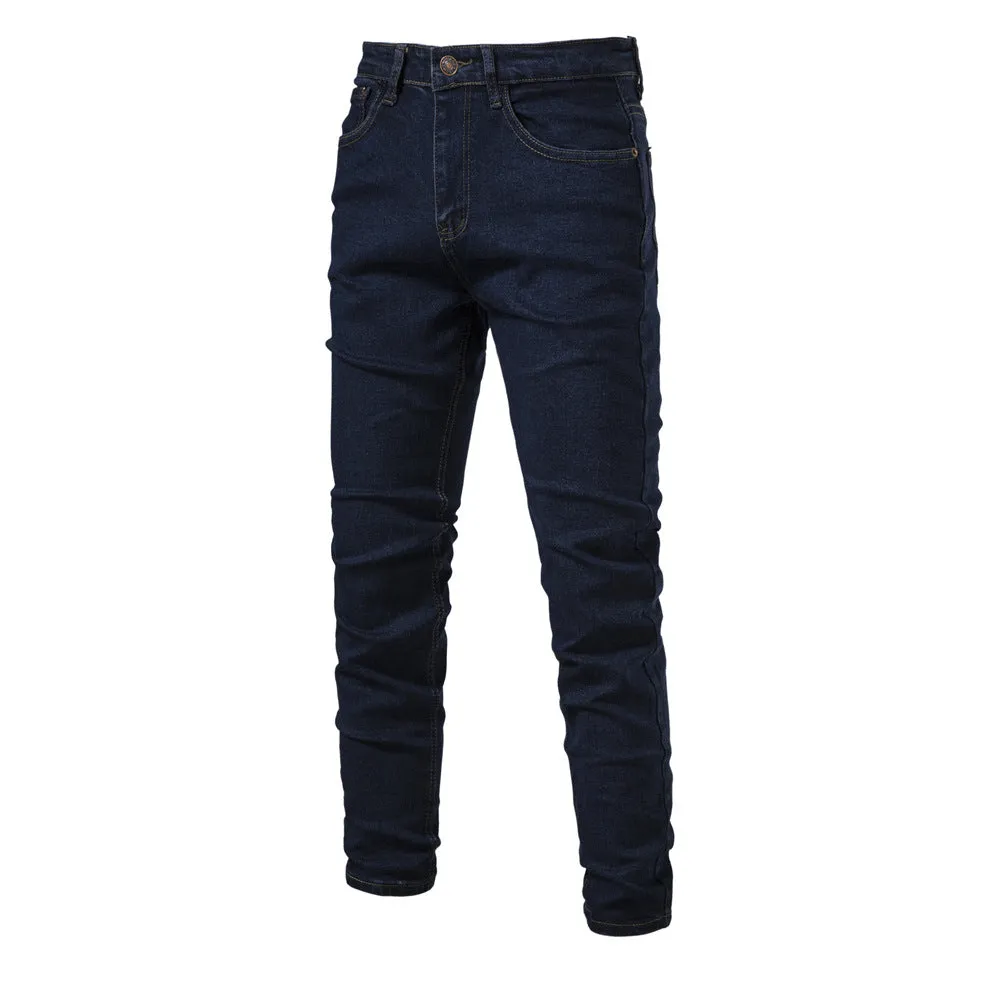 Men's Jeans Pants Casual Autumn Male Ripped Skinny Stretch Trouser Pants | ZH10