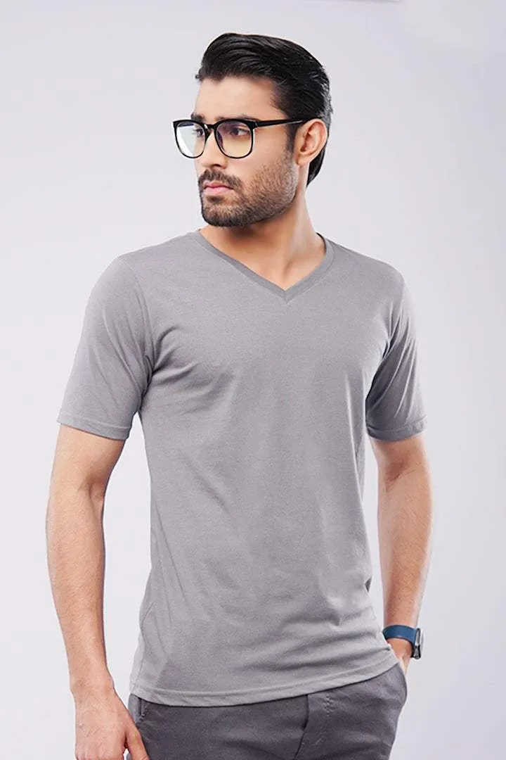 Metal Gray V-Neck