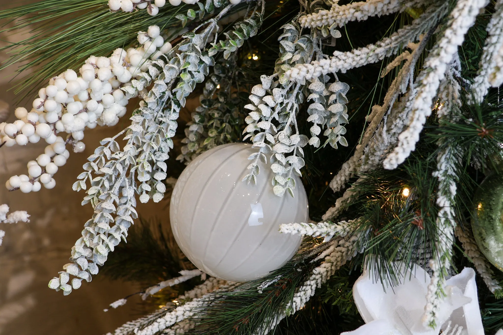 Modern White Glass Ornament