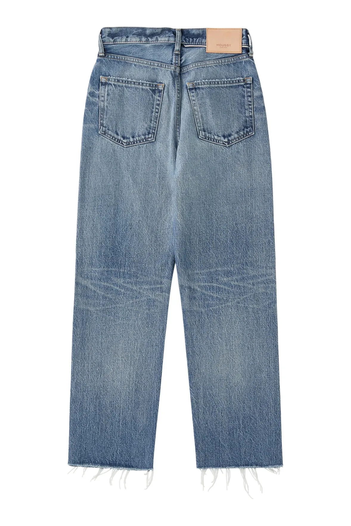 Moussy Denim Esplen Wide Straight Jeans in Blue