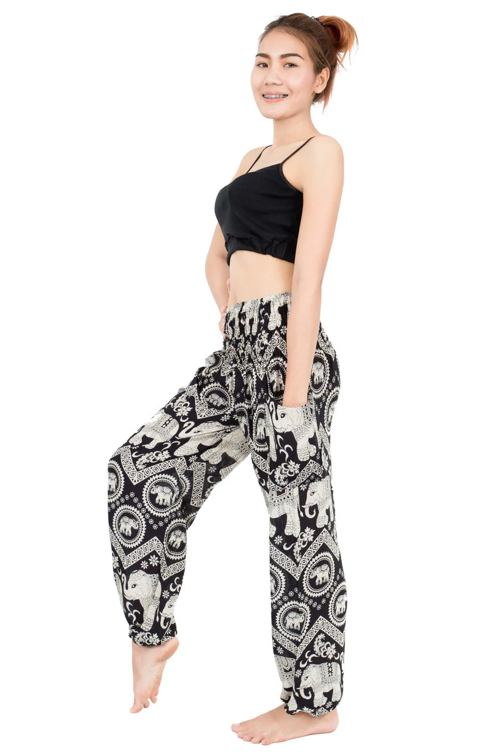 New Black Elephant Harem Pants