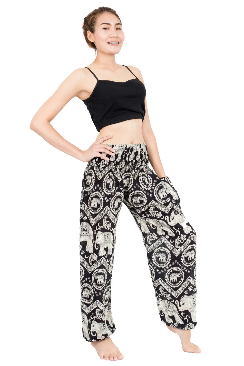 New Black Elephant Harem Pants