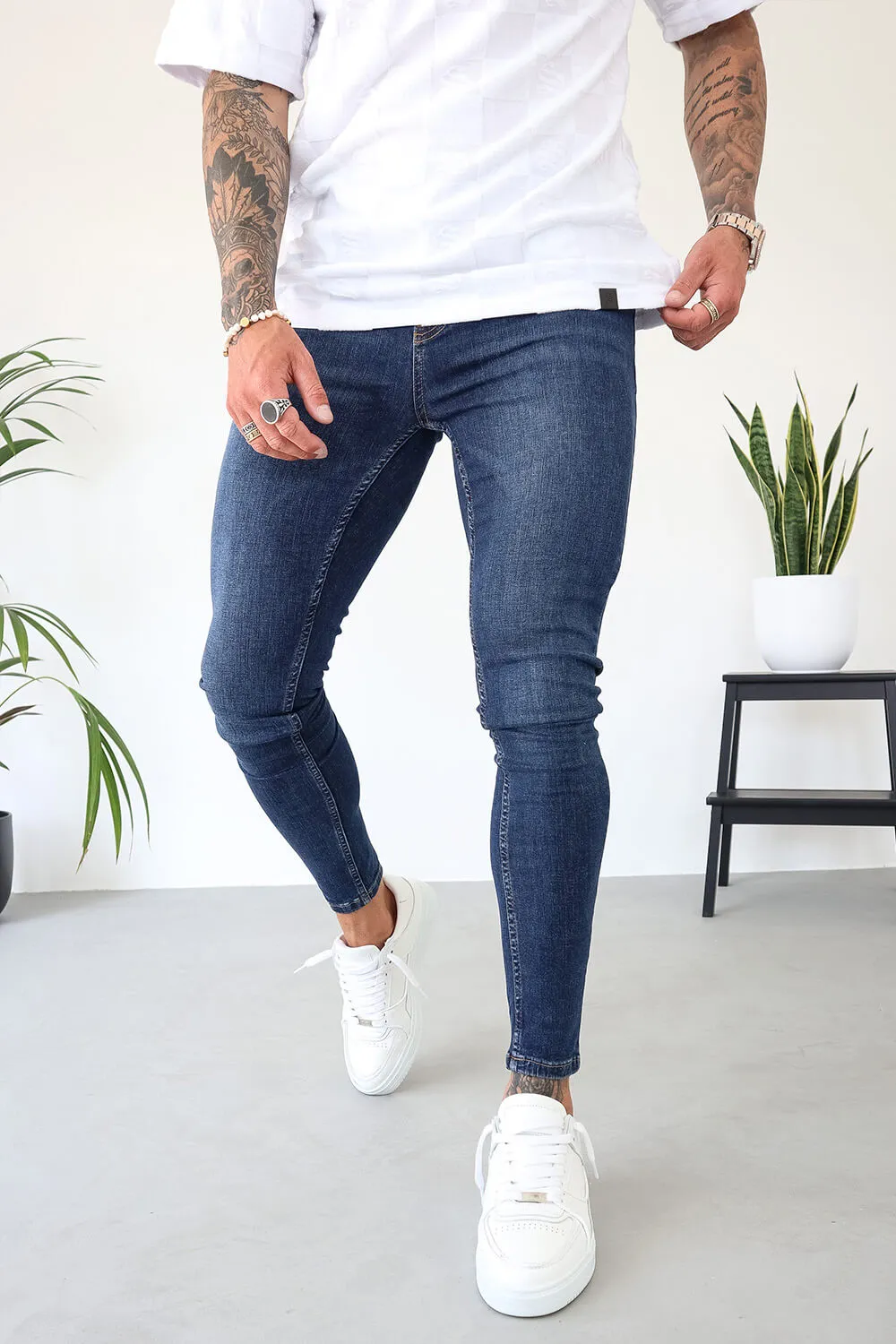 Non Rip Jeans - Dark Blue