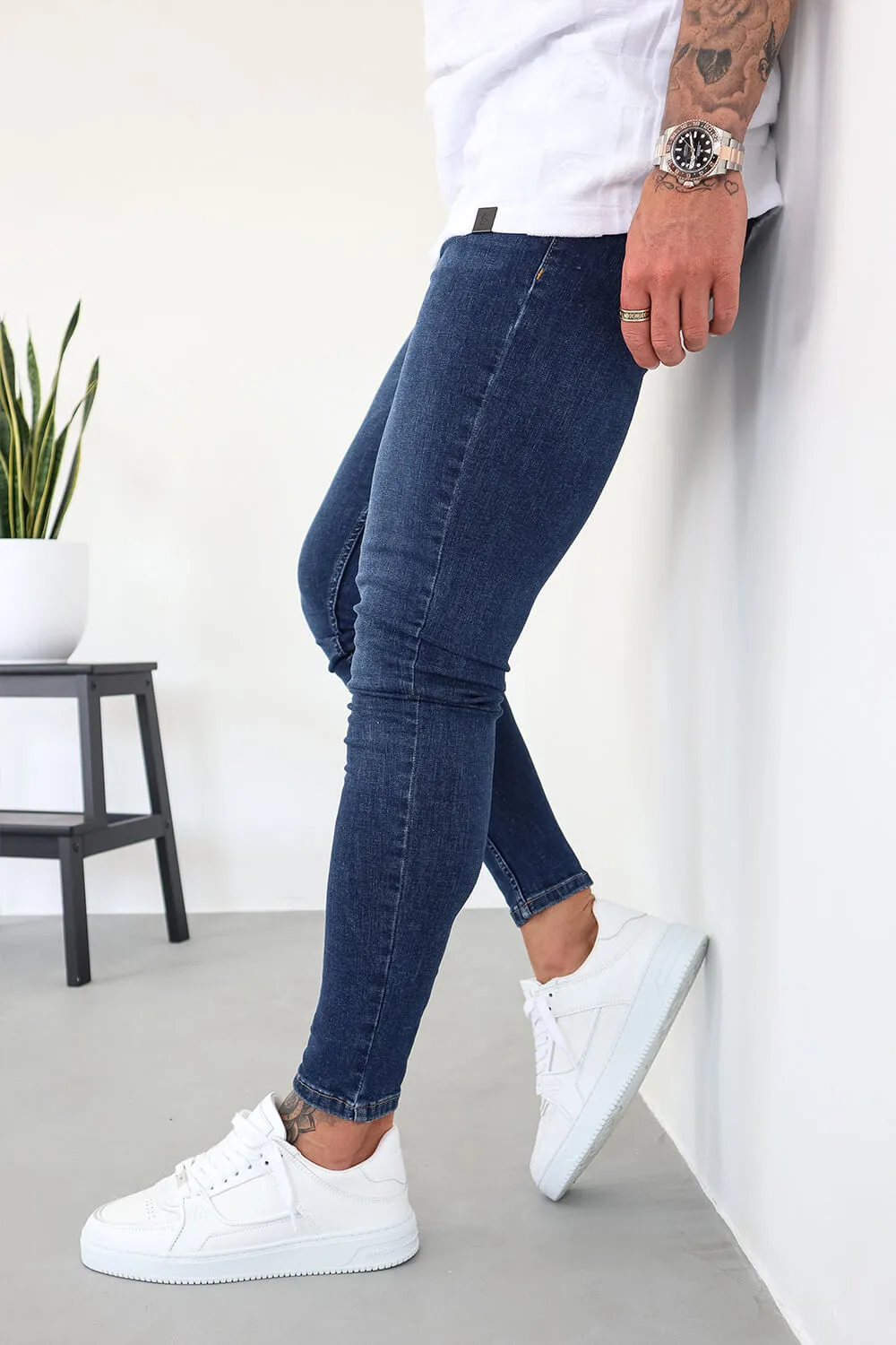 Non Rip Jeans - Dark Blue