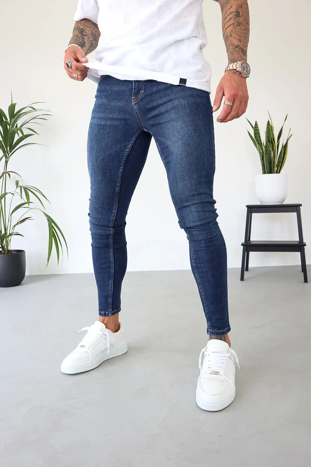 Non Rip Jeans - Dark Blue