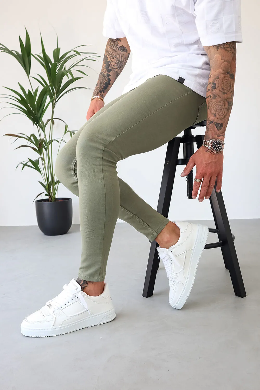 Non Rip Jeans - Khaki