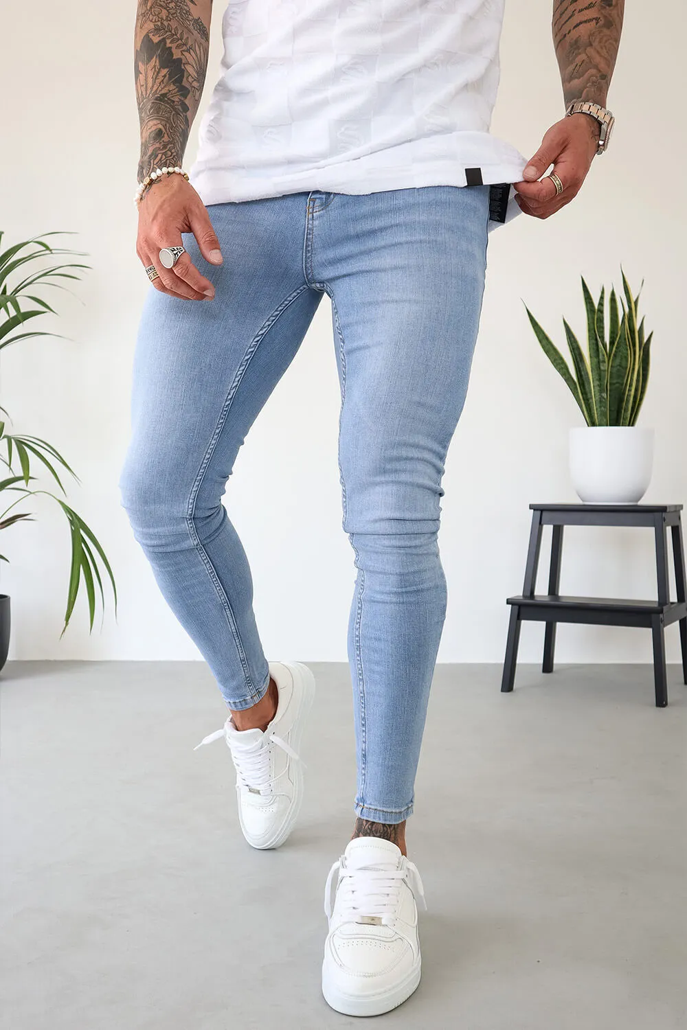 Non Rip Jeans - Light Blue