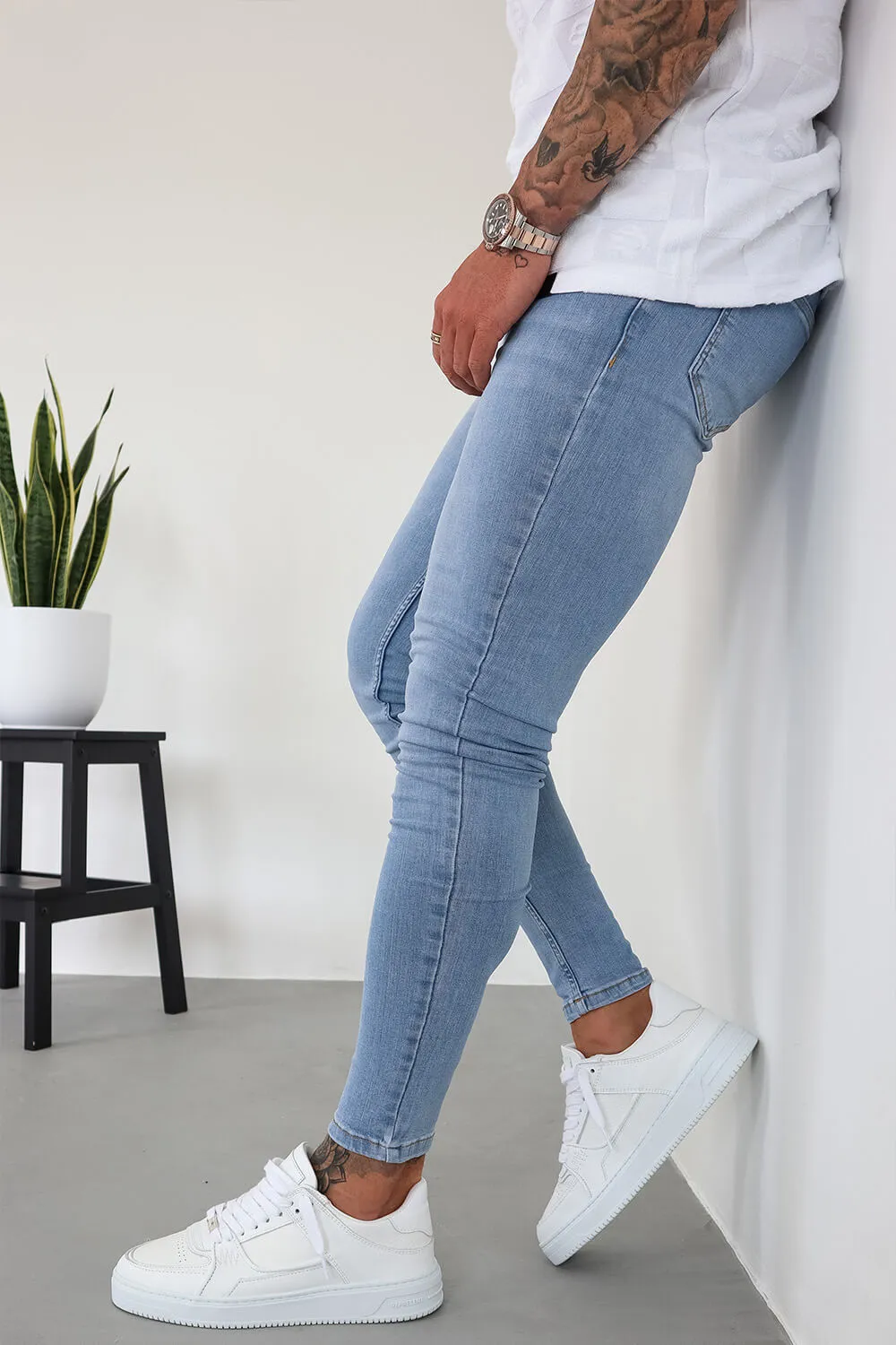 Non Rip Jeans - Light Blue