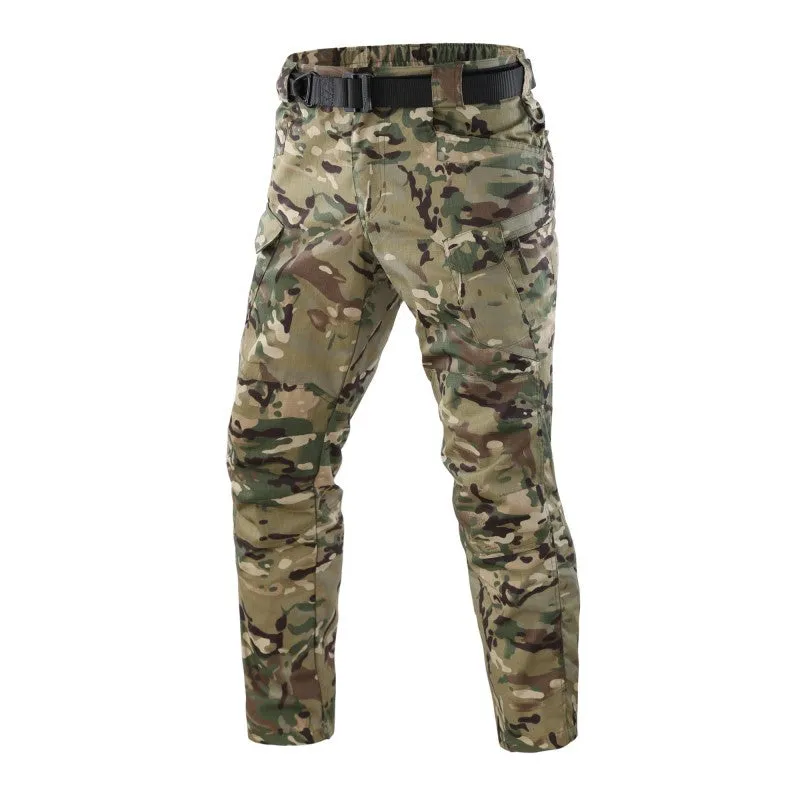 Outdoor  Plaid Anti-tear Multi-pocket Men's Pants