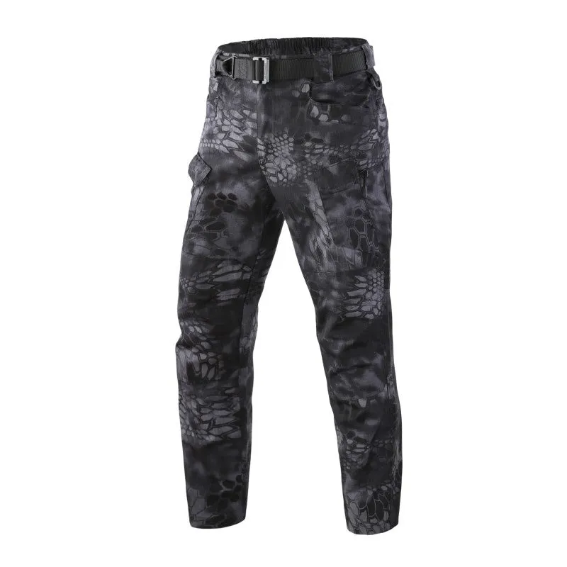 Outdoor  Plaid Anti-tear Multi-pocket Men's Pants