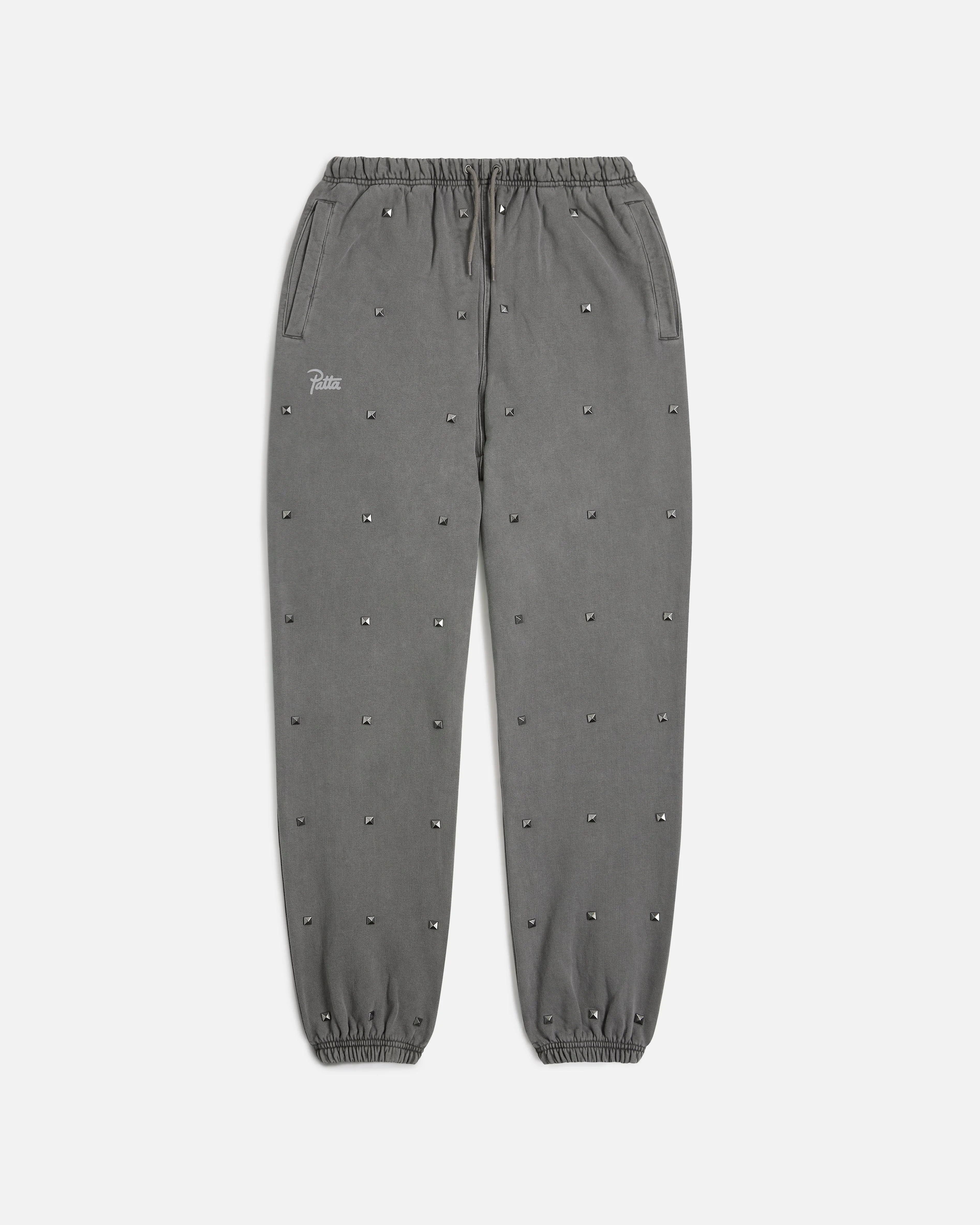 Patta Studded Washed Jogging Pants (Volcanic Glass)