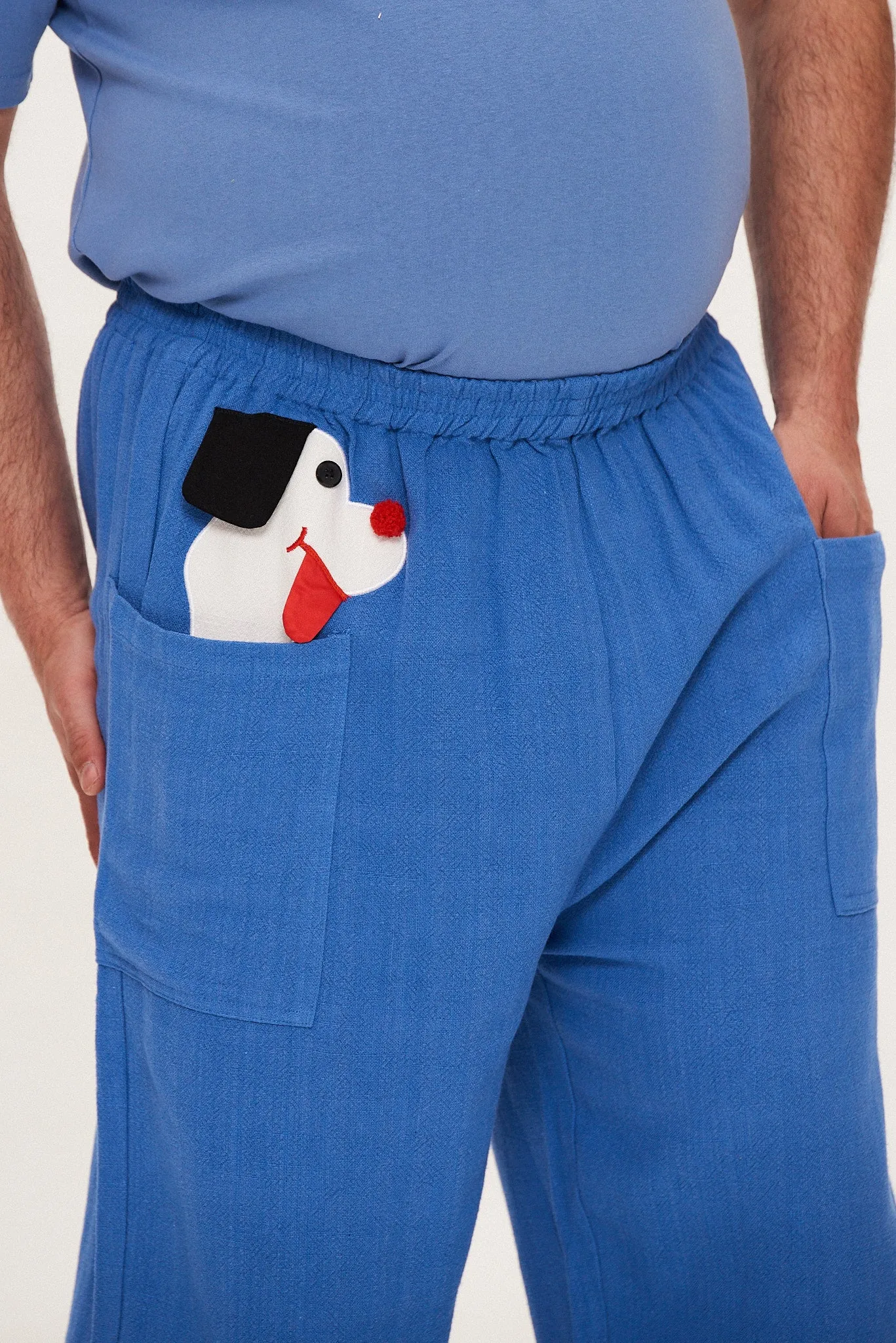 Pocket Puppy Linen Pants