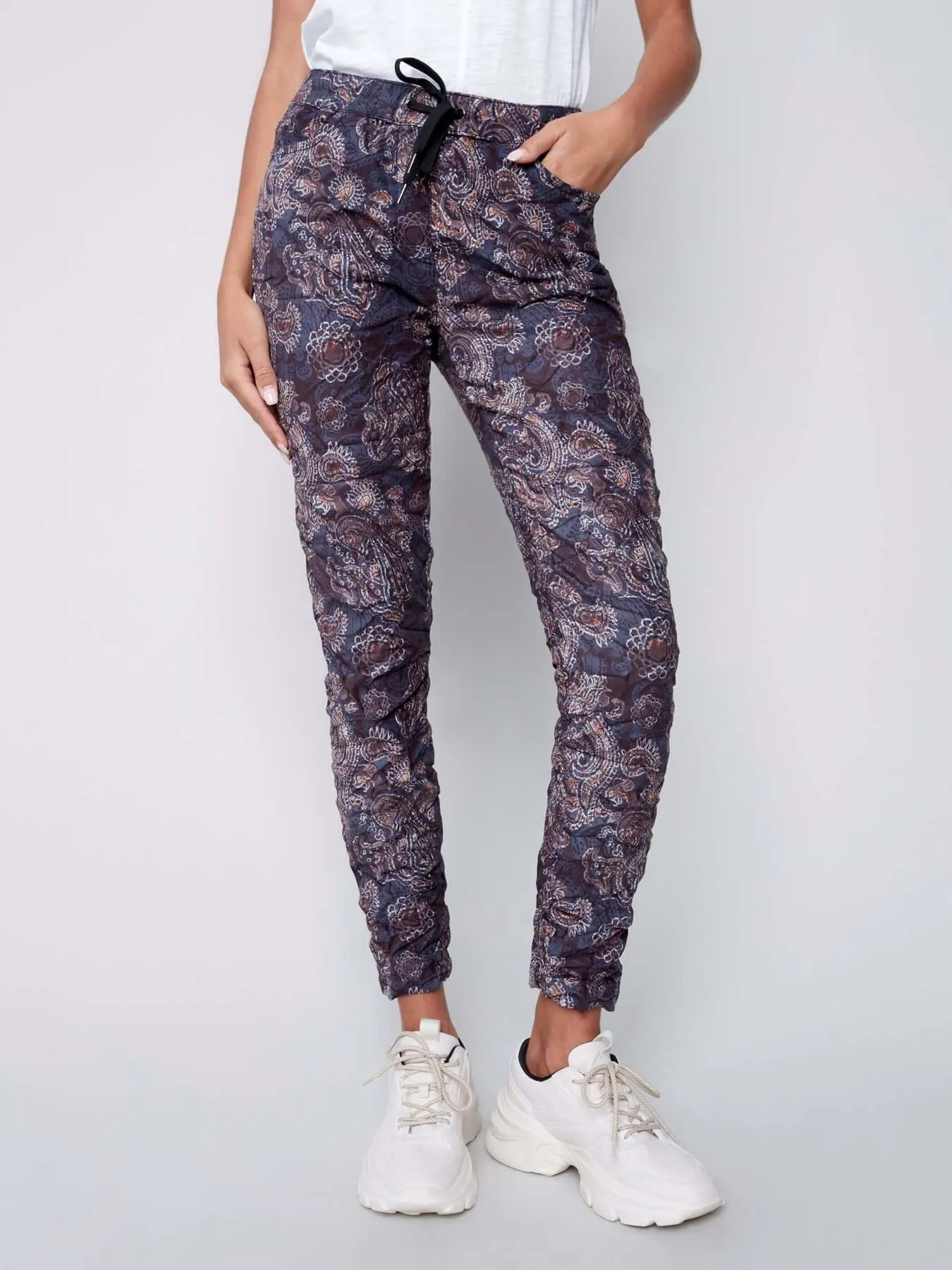 Printed Crinkle Jogger