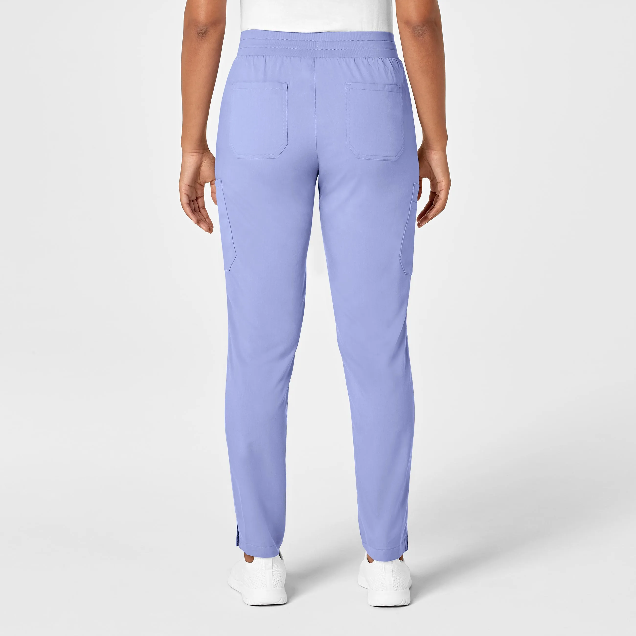 PRO Women's Slim Leg Cargo Scrub Pant - Ceil Blue