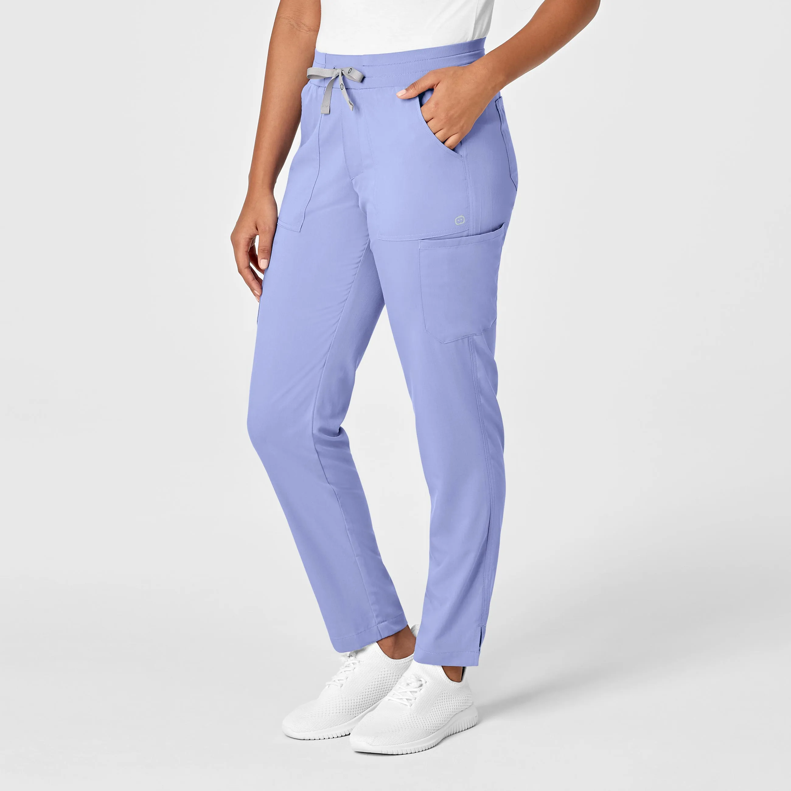 PRO Women's Slim Leg Cargo Scrub Pant - Ceil Blue