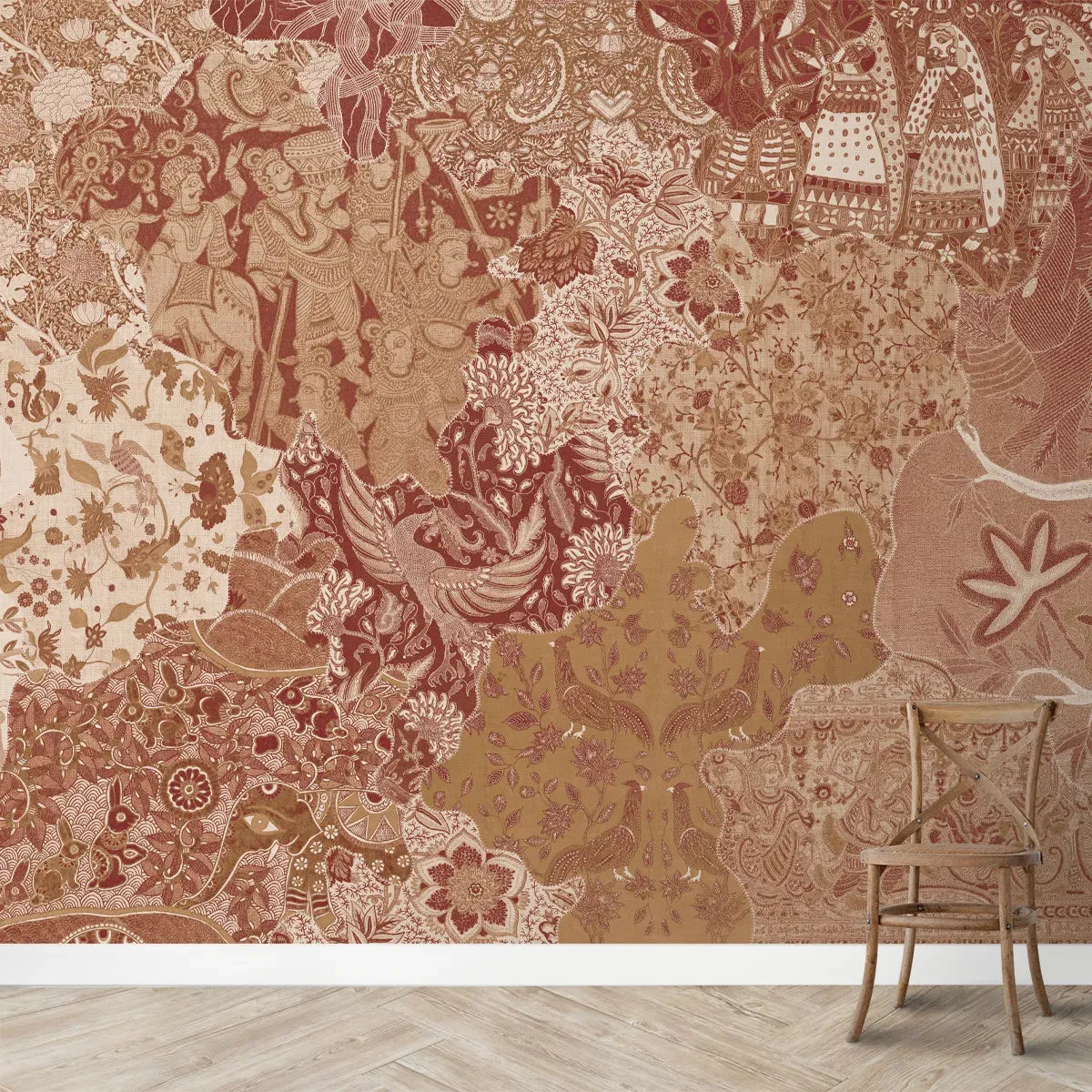 Rang Rali: Indian Fabric-Inspired Wallpaper in Vibrant Red