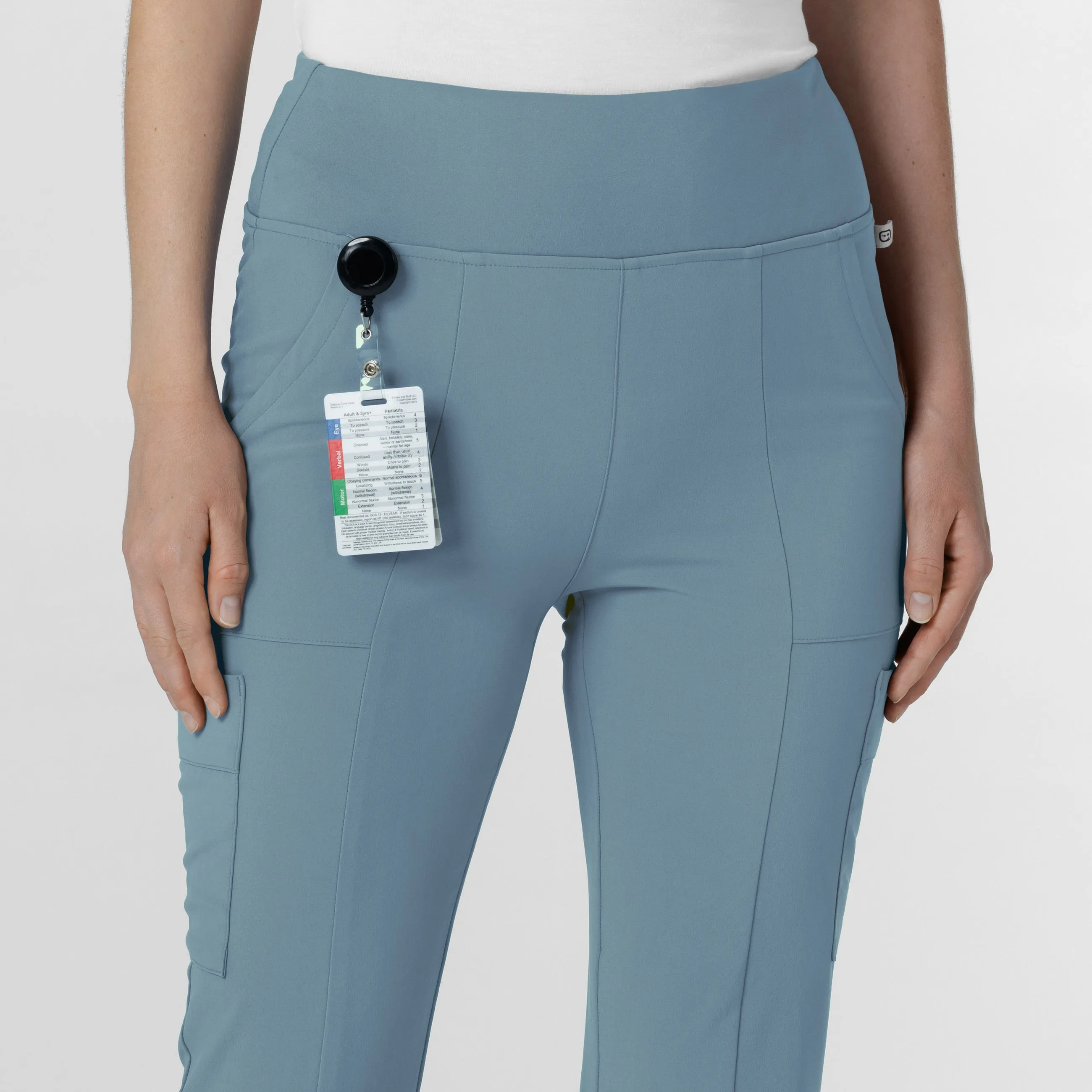 RENEW Women's Cargo Flare Scrub Pant - Elemental Blue