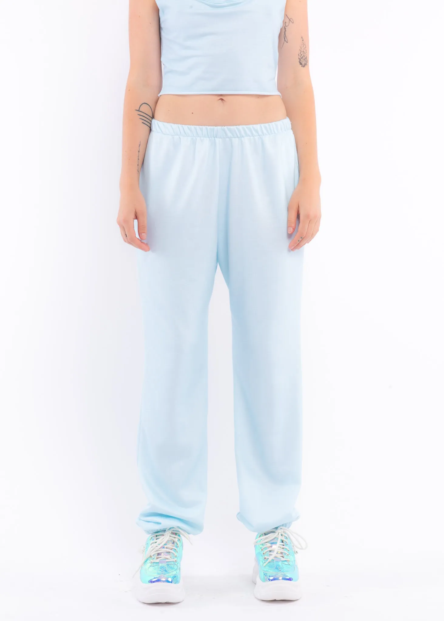 Sky Blue Fleece Sweat Pants