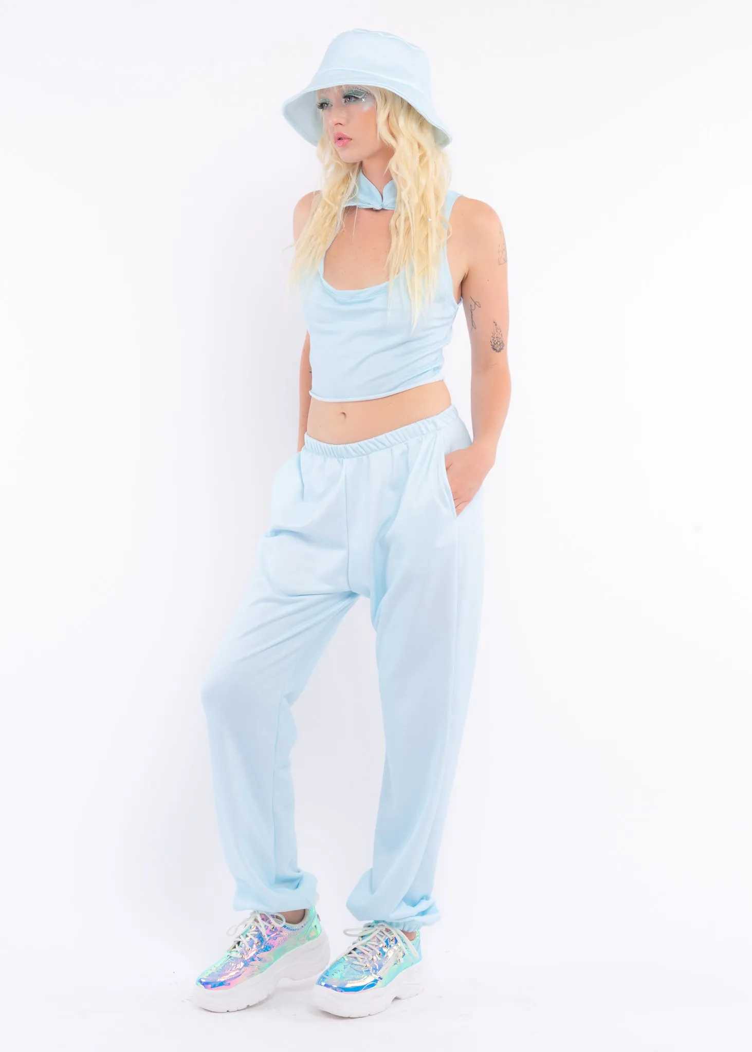 Sky Blue Fleece Sweat Pants